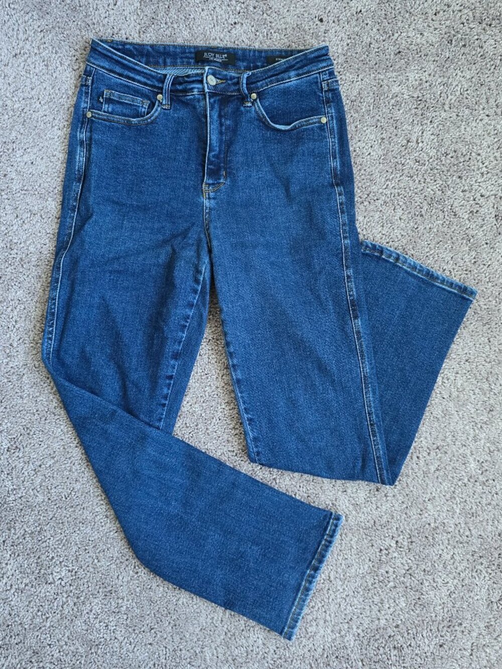Judy Blue High Waist Tummy Control Classic Straight Leg Jeans Dark Wash 9/29